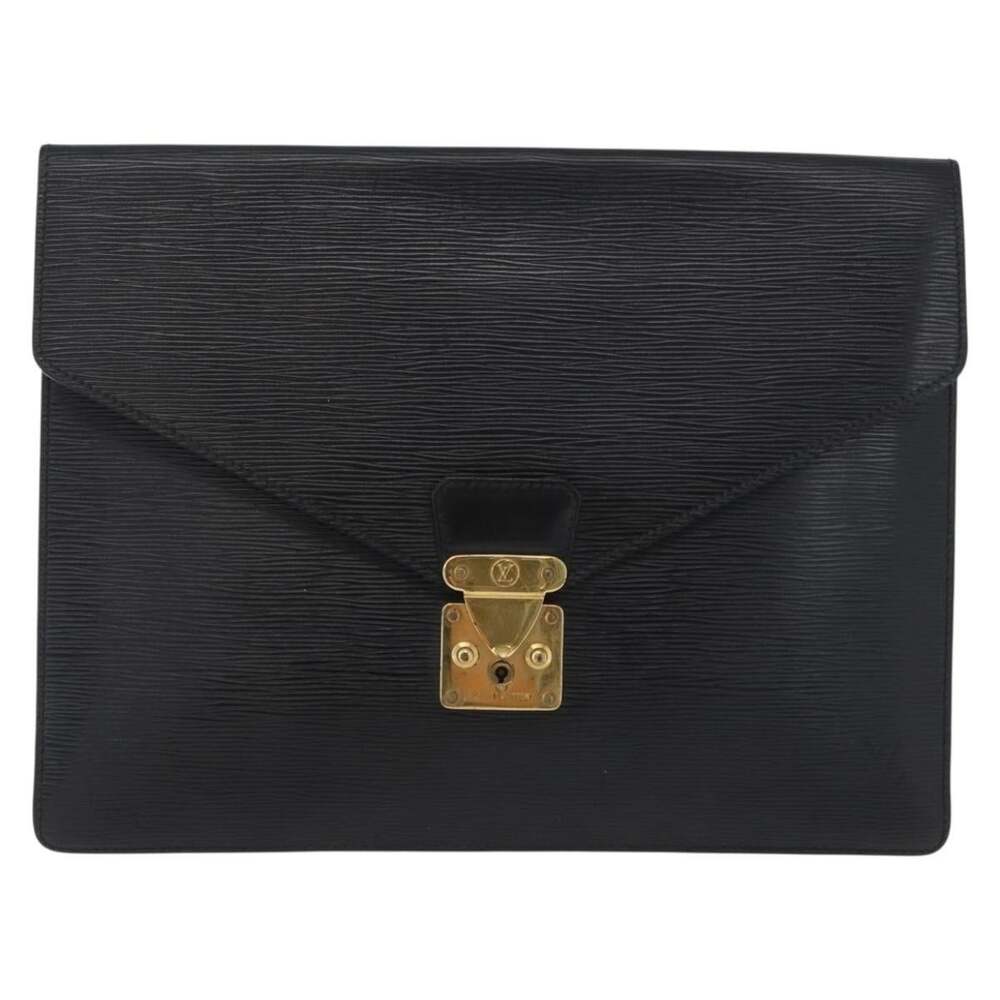 Louis Vuitton Epi Porte Documents senatur Briefcase Black